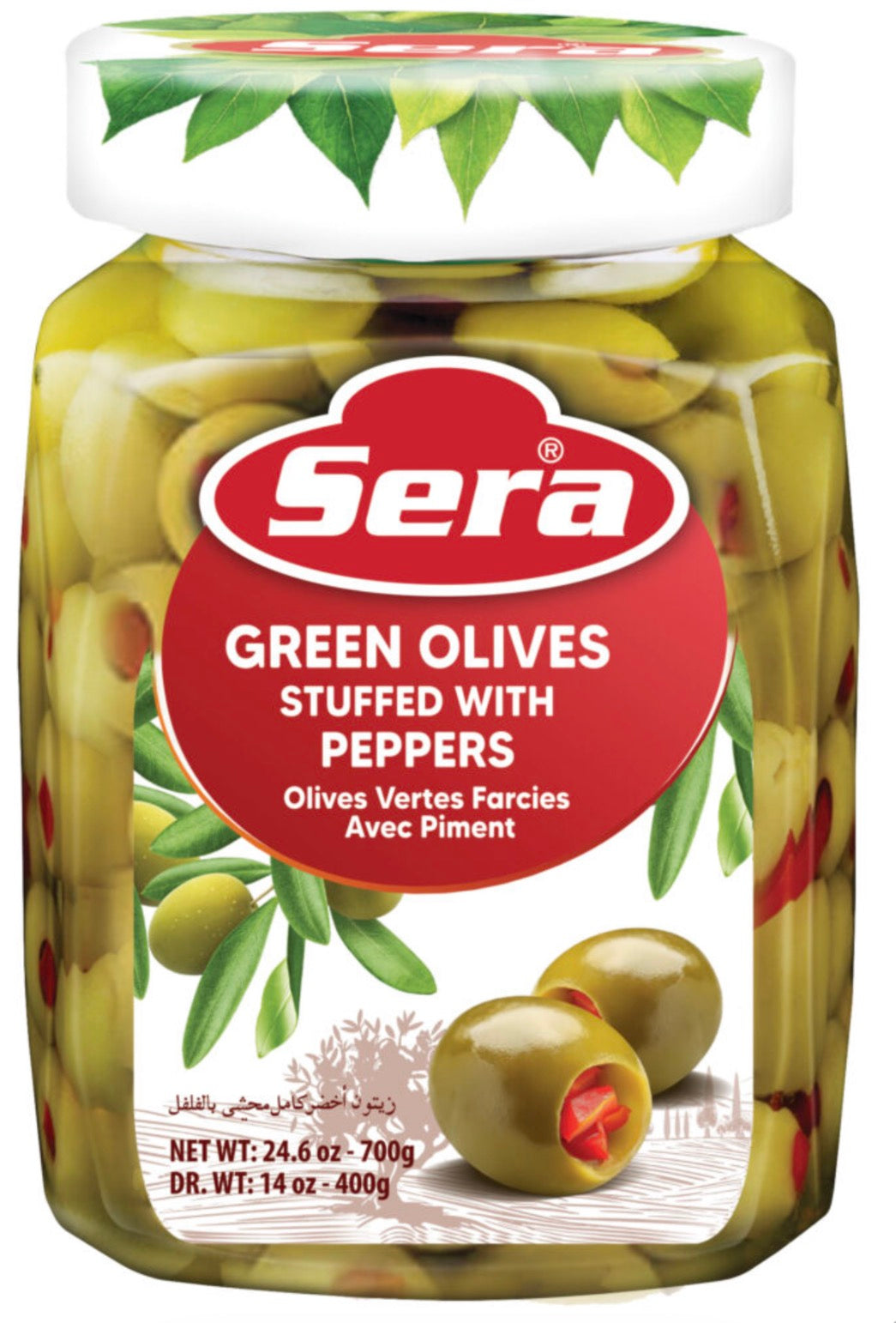 Sera Green Olives with Peppers - 700g