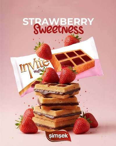 Simsek Invite Strawberry Waffle - 4ct