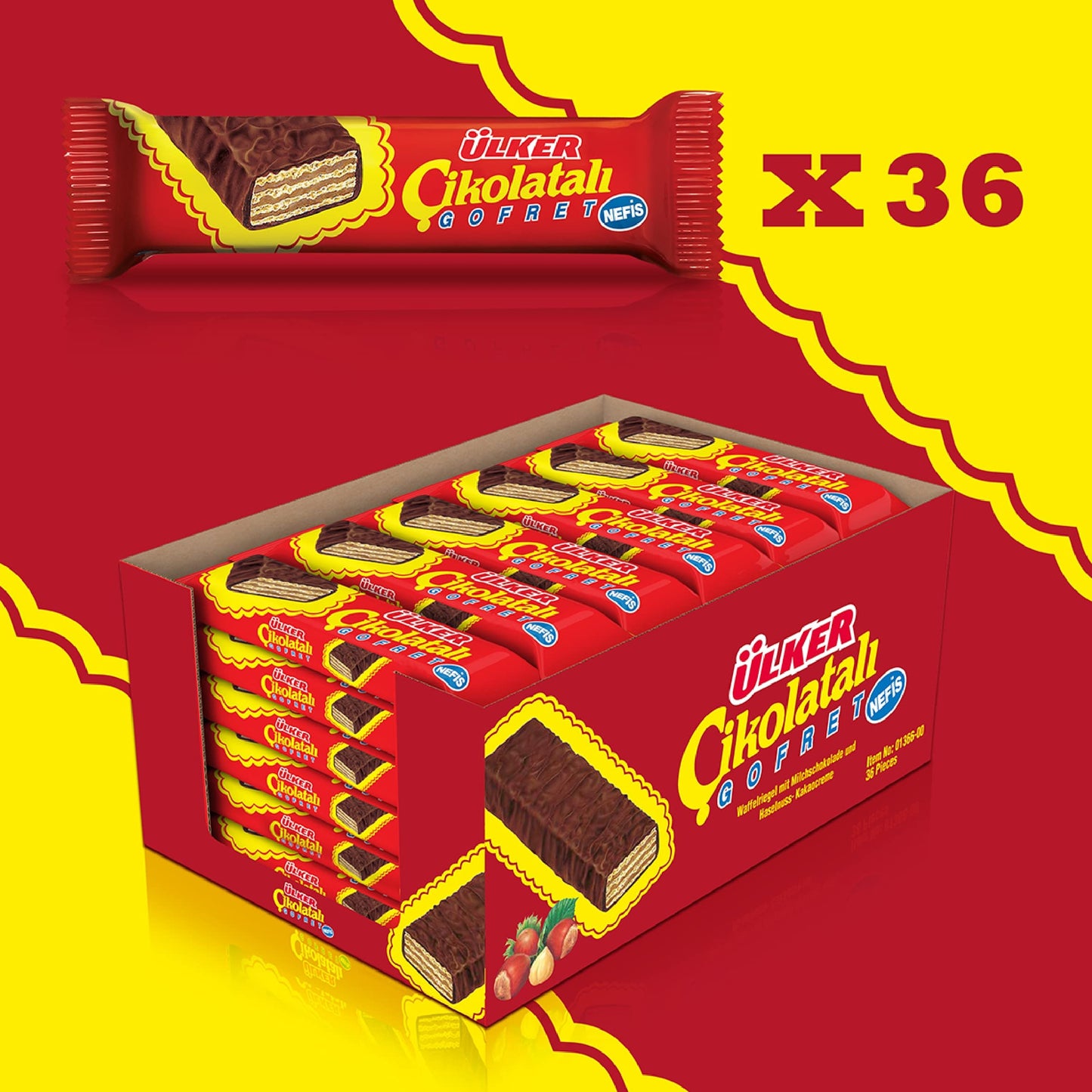 Ulker Chocolate Wafer - 36g*36ct