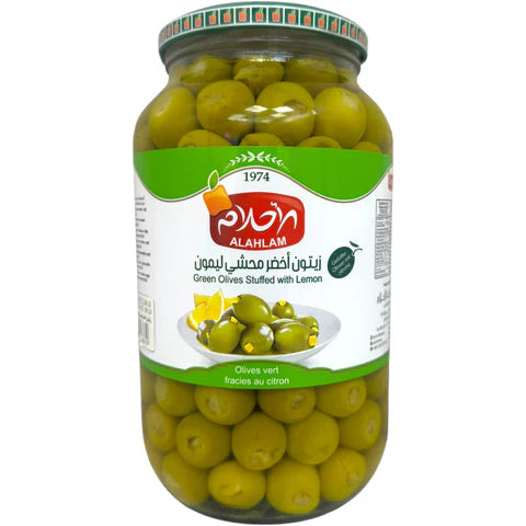 Alahlam Green Olives with Lemon - 1300g