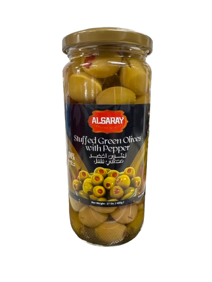 Alsaray Green Olives with Peppers - 485g