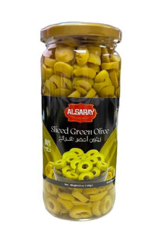 Alsaray Sliced Green Olives - 450g
