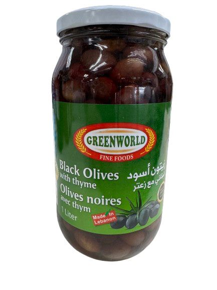 Greenworld Black Olives with Thyme - 700g