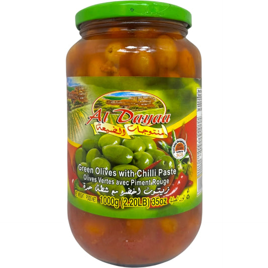Al Dayaa Green Olives with Chili - 1000g