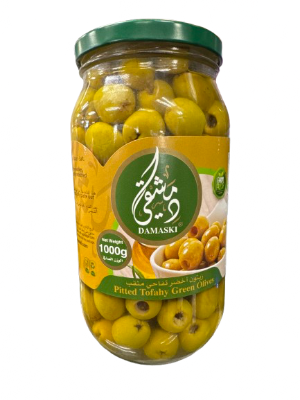 Damaski Pitted Tofahy Green Olives - 1000g